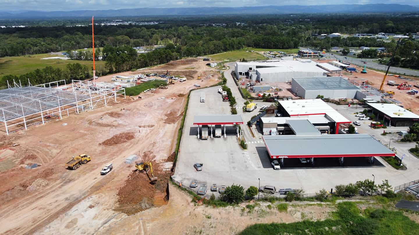 Arial photograph of a large industrial precinct development